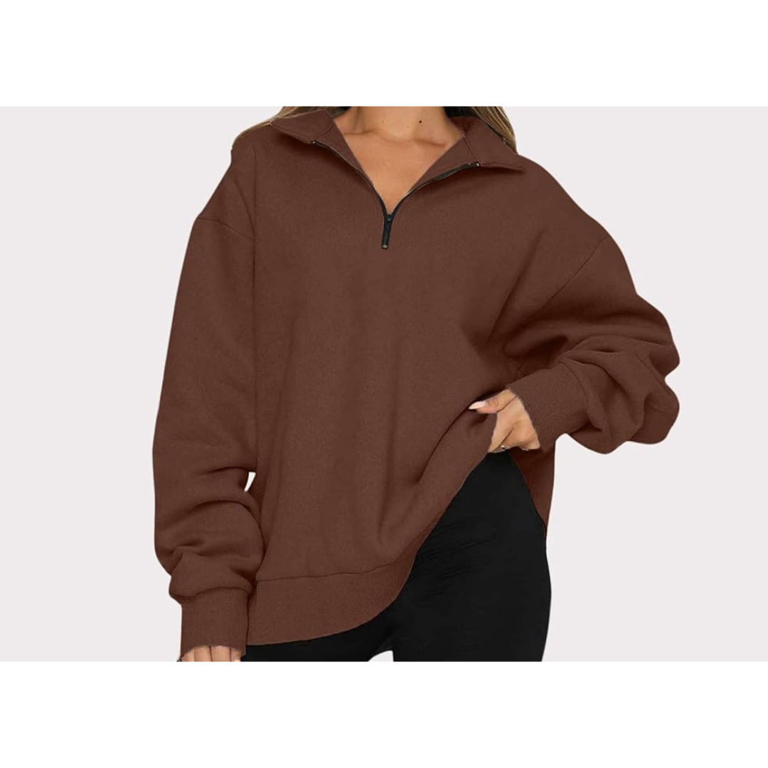 Plain Half Zip Sweatshirt for girls