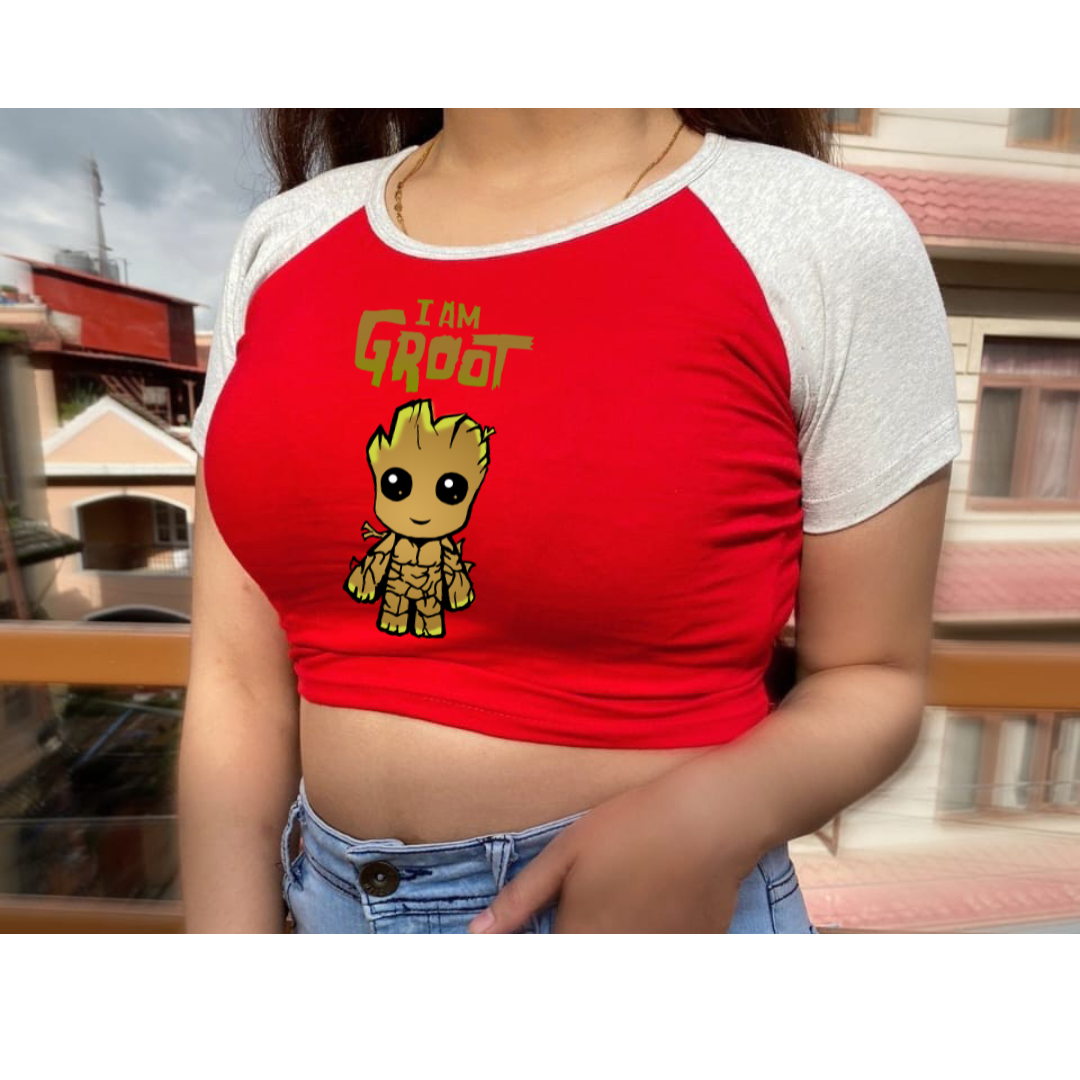 Groot Contrast Crop Tee