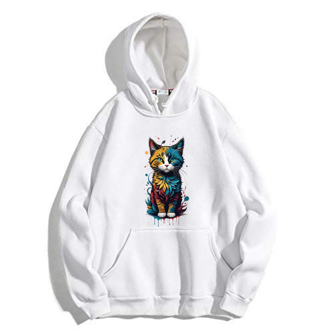 Colorful Cat Hoodie Design